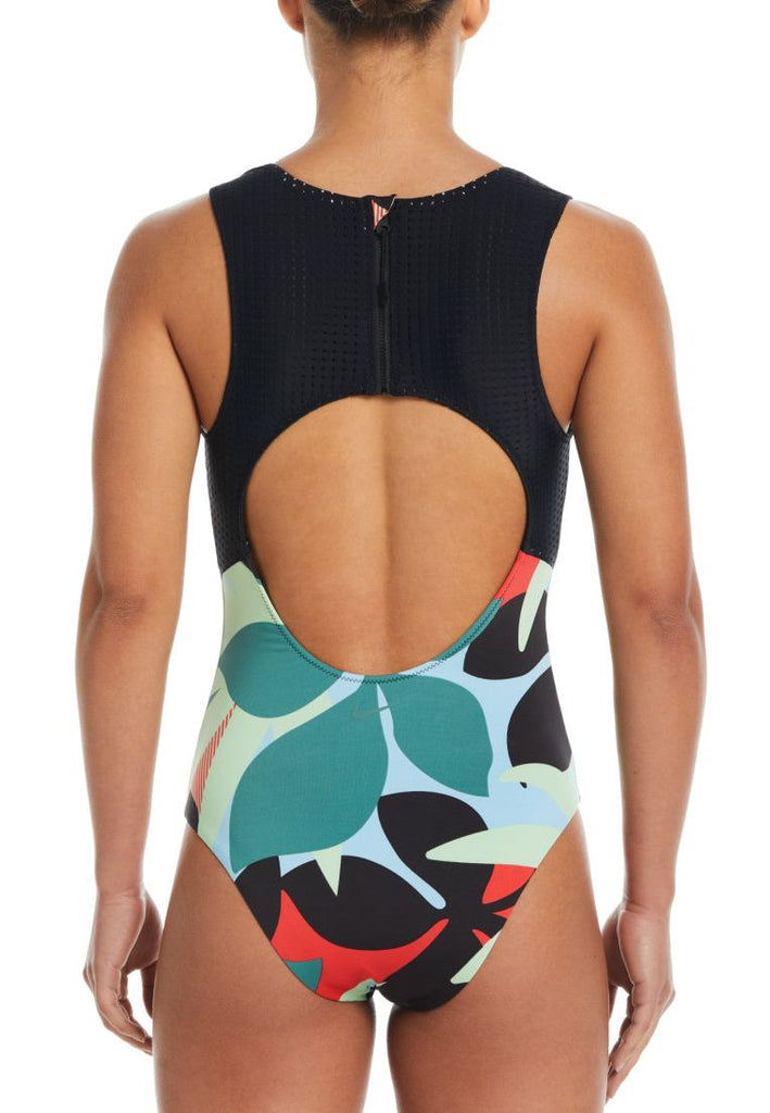 NESSE317-990 - FLORAL KEYHOLE BACK ONE PIECE